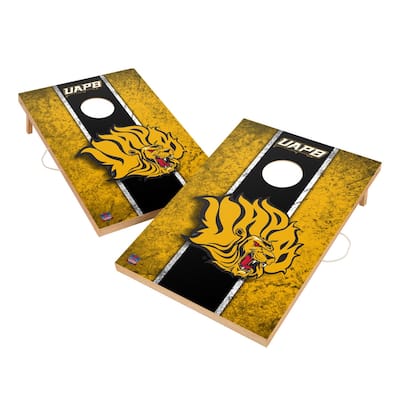 Vintage Arkansas Pine Bluff Golden Lions Regulation 2x4 Cornhole Set