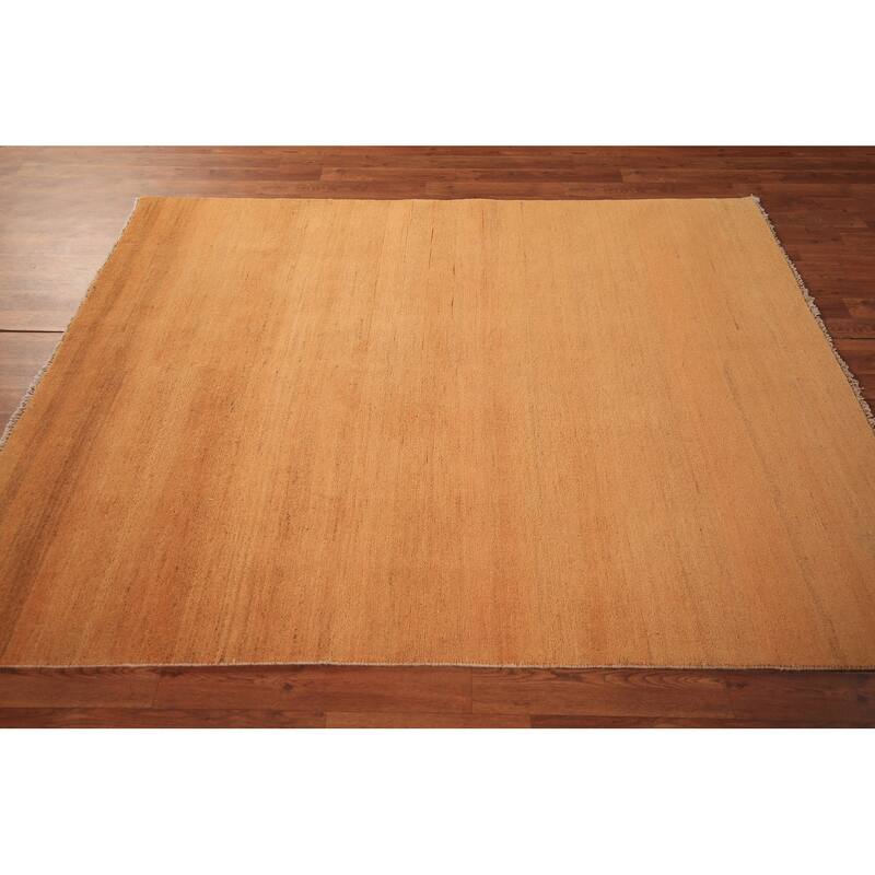 Modern Gabbeh Oriental Area Rug Hand-Knotted Tribal Wool Carpet - 4'11" x 6'5"