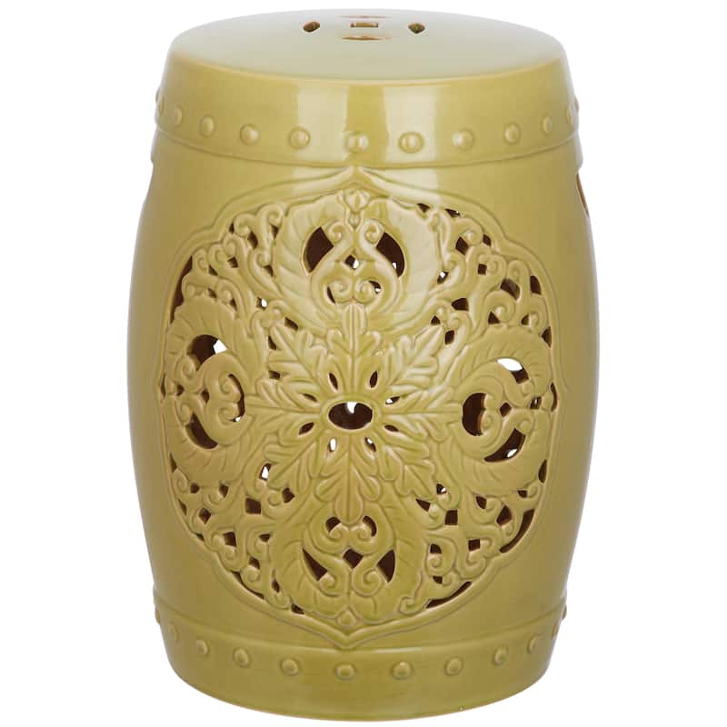 SAFAVIEH Sharareh Antique White Ceramic Decorative Garden Stool