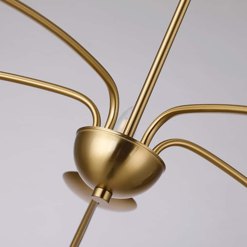 Meridian 5-Light Brushed Brass Chandelier with Candlestick Arms