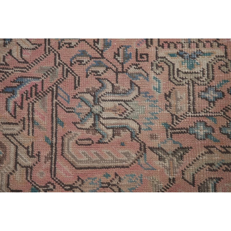 Hand Knotted Oriental 100% Wool Carpet Traditional Medallion Pink Tabriz Area Rug - 10' 10'' X 7' 10''