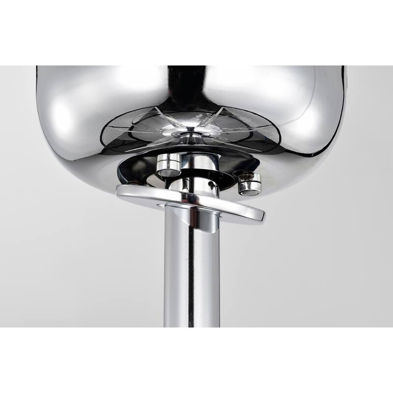 23-inch Silver and Matte Black 6 Lights 3 Blades Lighted Ceiling Fan with Remote