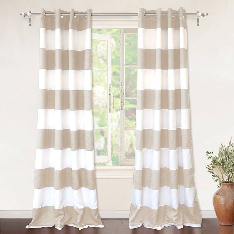 DriftAway Mia Stripe Room Darkening Curtain Panel Pair