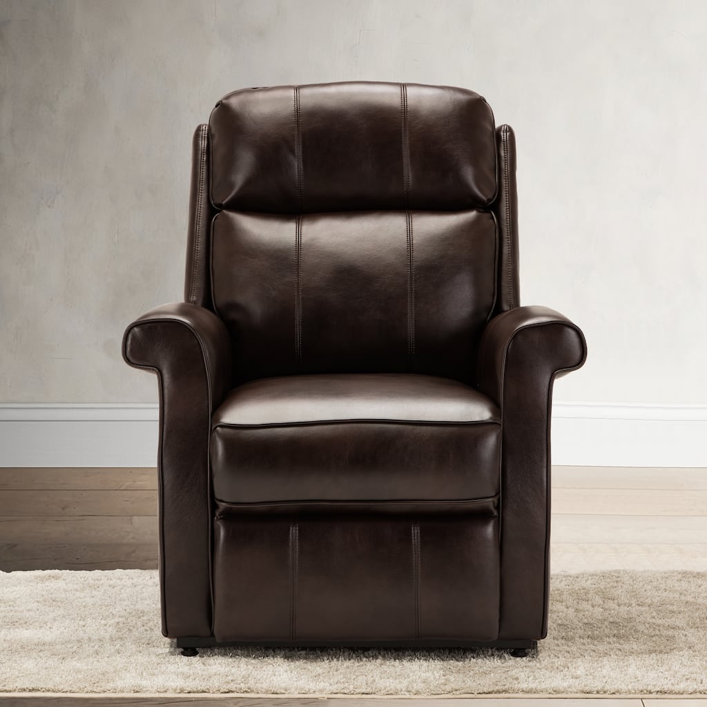 Traditional PU Leather Power Lift Recliner Chair with Soft Cushion, Footrest.