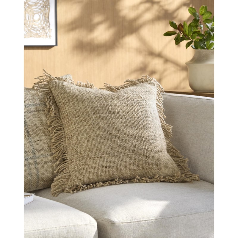 Becki Owens x Livabliss Marisol Traditional Accent Pillow - Taupe - 20"L x 20"W - Cover Only
