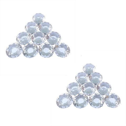 Crystal Glass Cabinet Knob Pulls Diamond Shaped Dresser Drawers Knobs with Chrome Base 1" H x 1" W Pack of 20 Renovators Supply