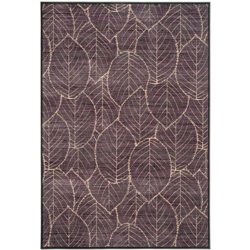 Martha Stewart by SAFAVIEH Stelia Leaf Foliage Viscose Rug - 5'3" x 7'6" - Charcoal/Multi