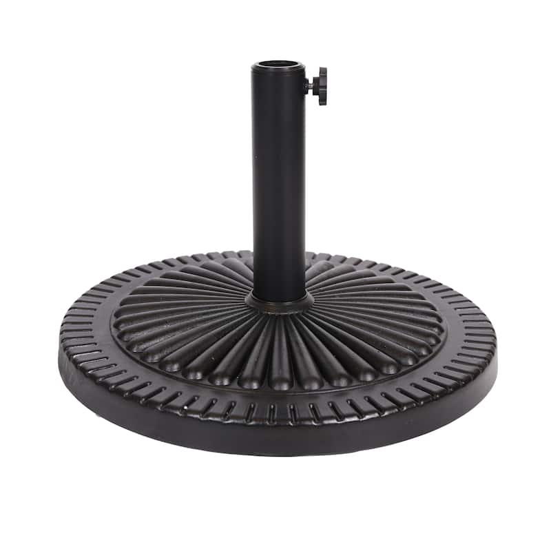 Syros 25-pound Round Black Steel Umbrella Base Holder by Christopher Knight Home