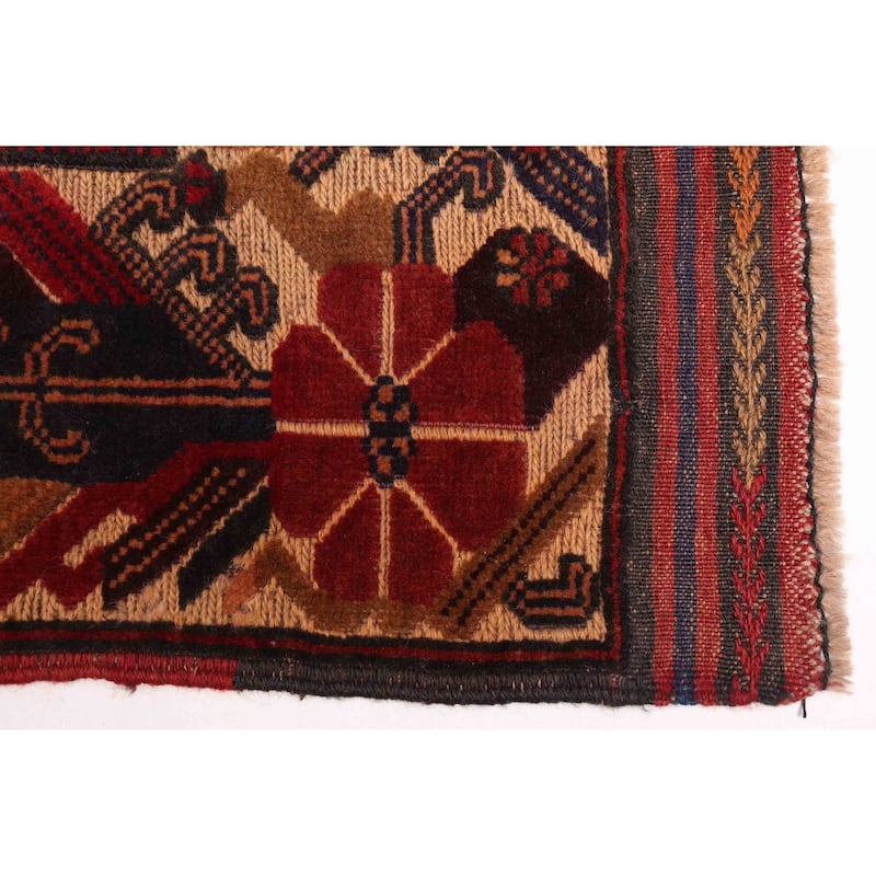 ECARPETGALLERY Hand-knotted Teimani Red Wool Rug - 3'7 x 6'4