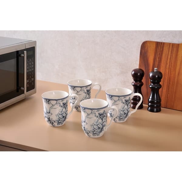 222 Fifth Adelaide Coffee Mugs, Set of 4 - Blue