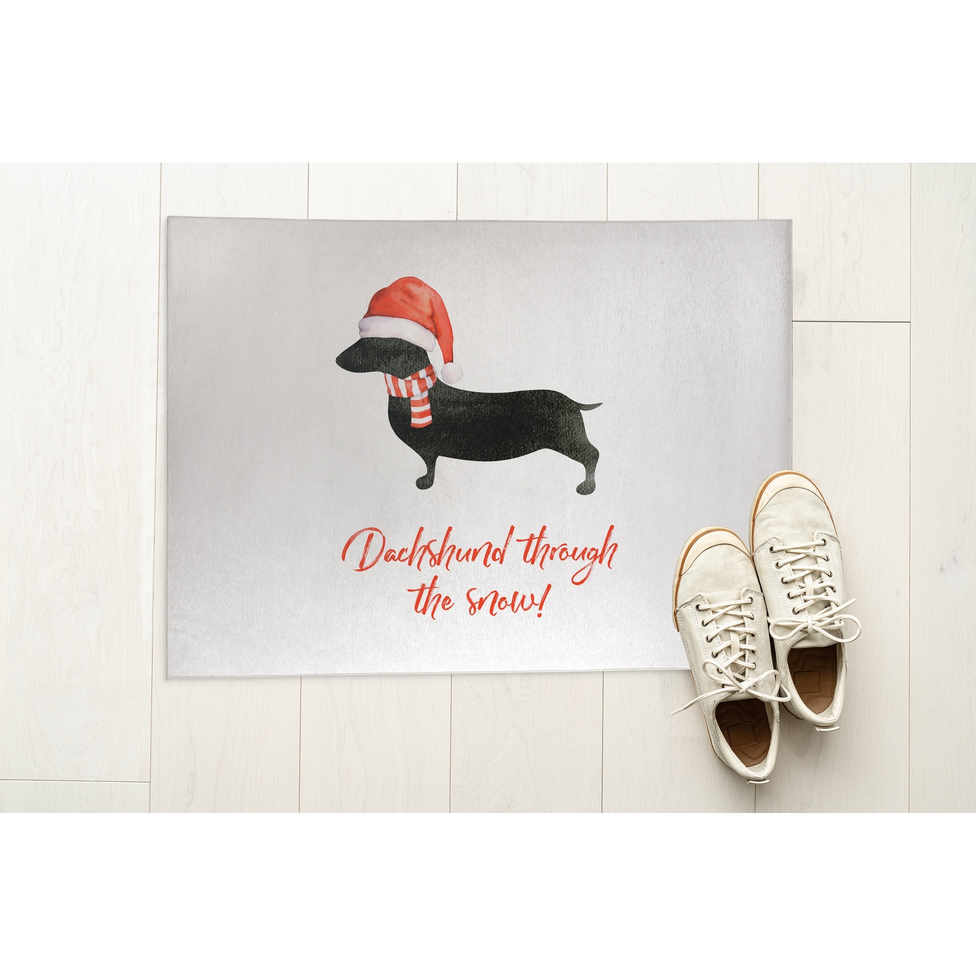 Dachshund through the snow cheap doormat