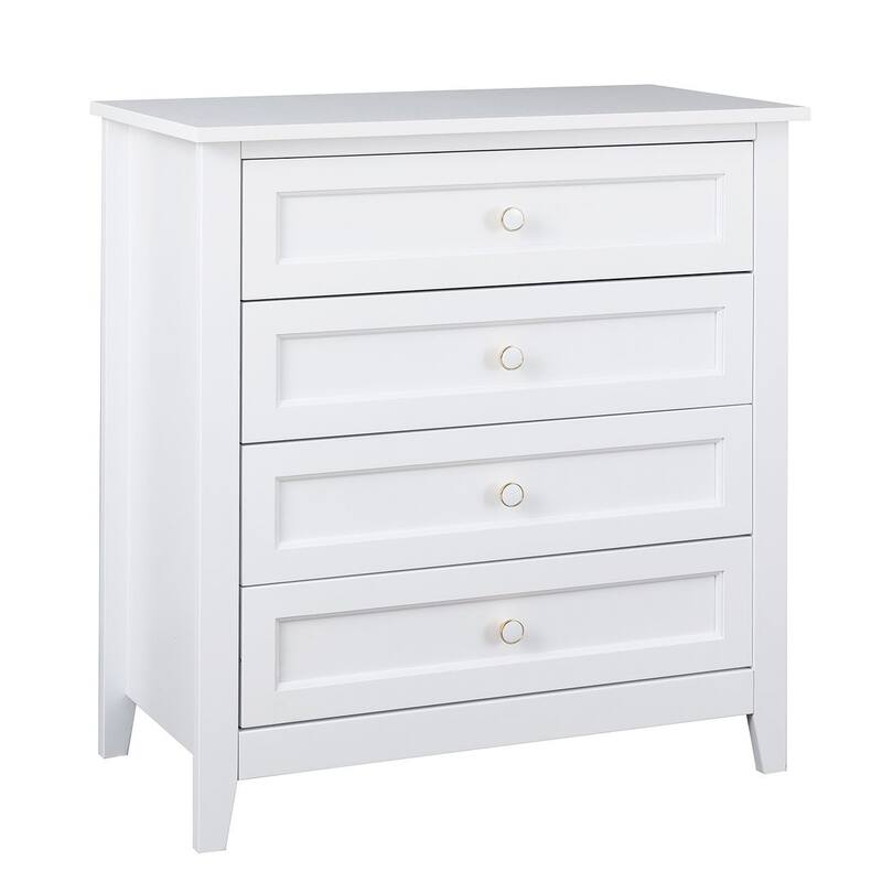 Modern Solid Wood Drawer Dresser with Retro Round Handles