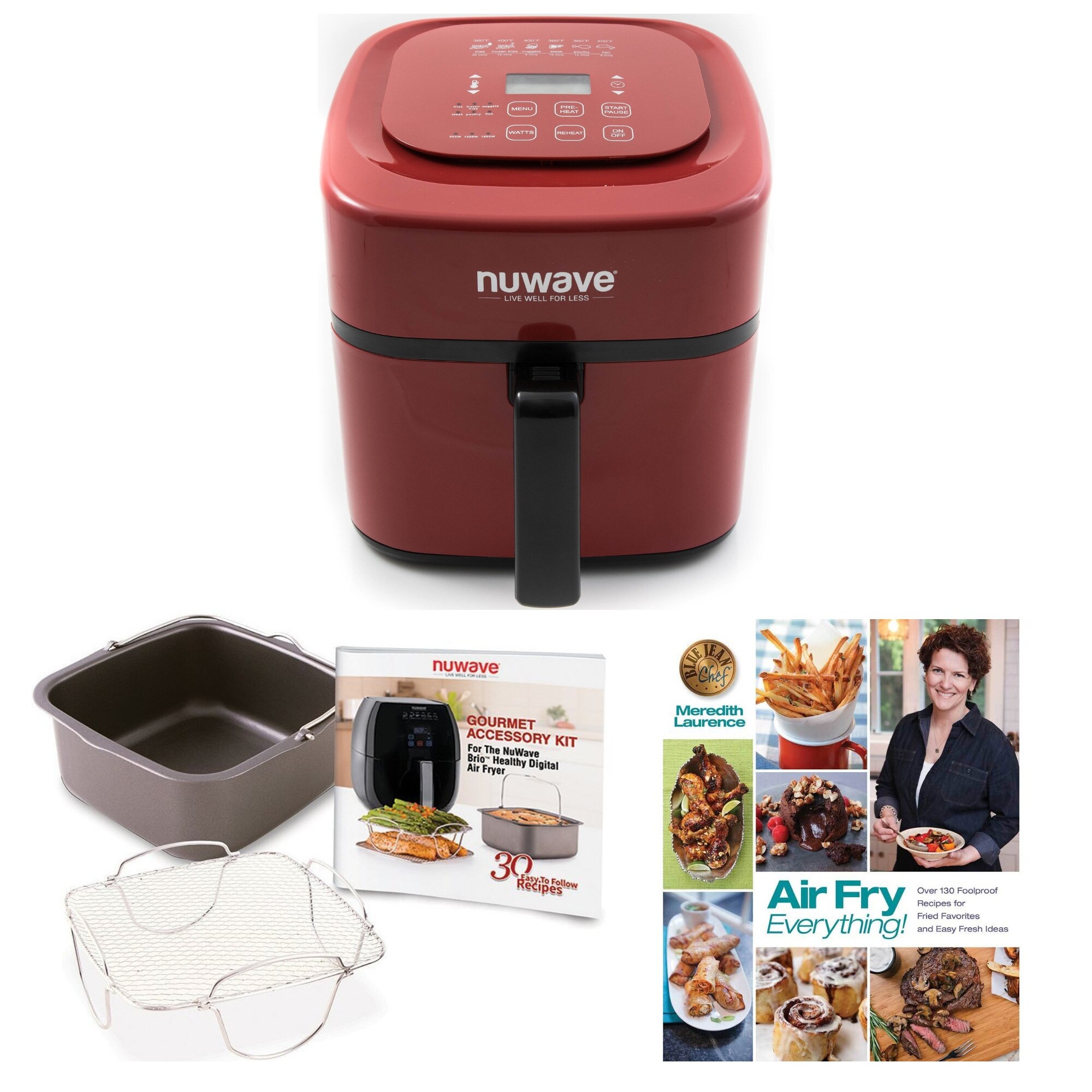 Shop Nuwave Brio Digital Air Fryer 6 Qt Red With Cooking Set