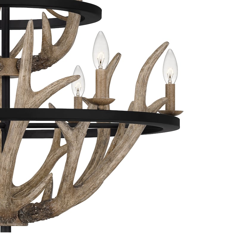 Journey 9-Light Earth Black Chandelier