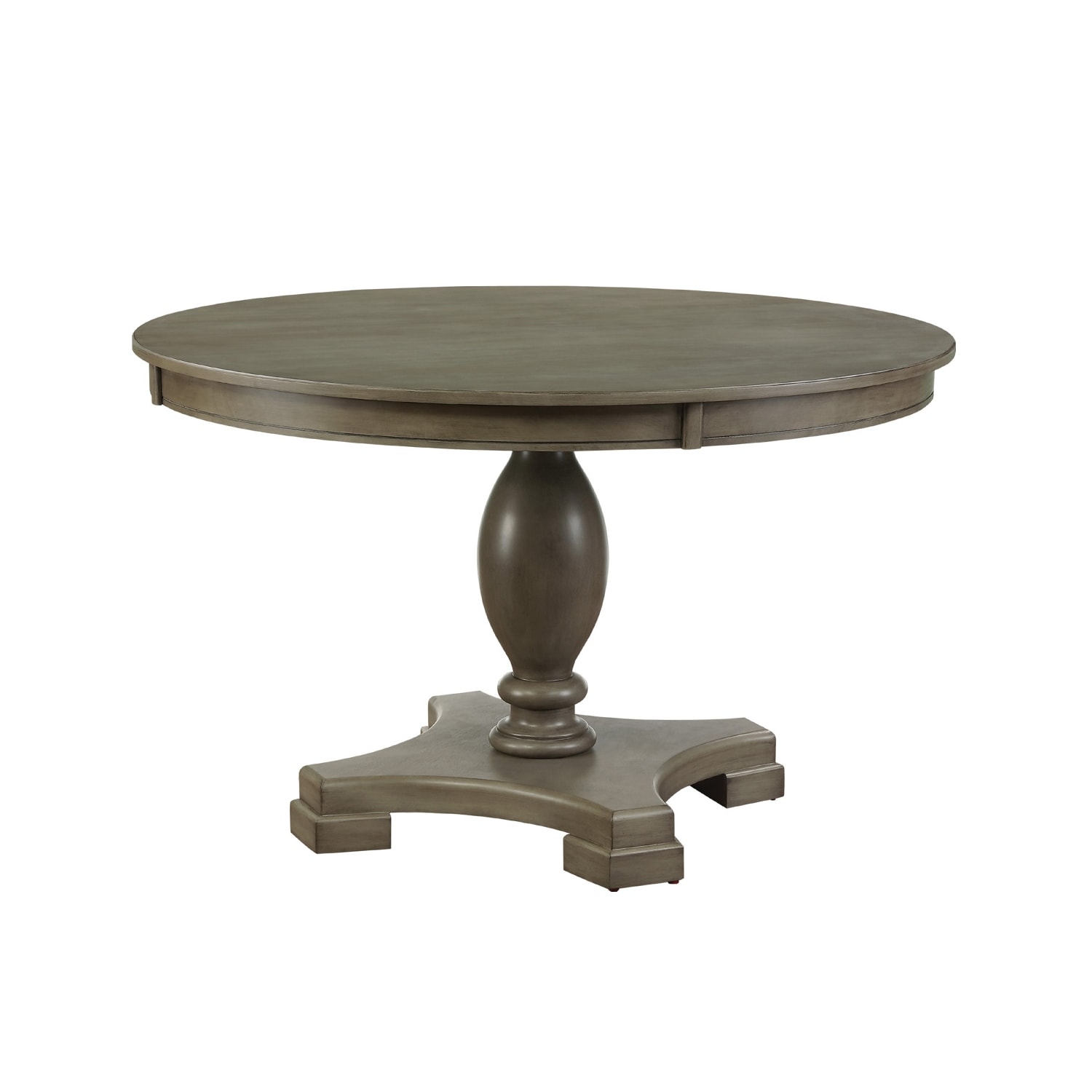 Round Wooden Dining Table in Gray Oak Finish - Gray Oak