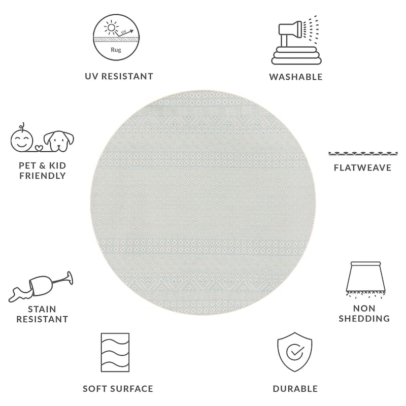 SAFAVIEH Courtyard Shikibu Indoor/ Outdoor Waterproof Patio Backyard Rug