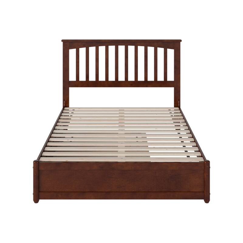 Everett Platform Bed with Panel Footboard and Twin Trundle