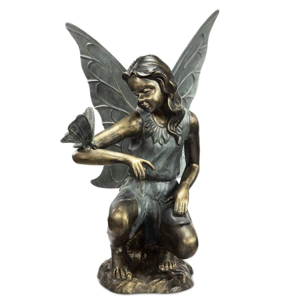 Grace Fairy And Butterfly Garden Sculpture Indoor / Outdoor - 25 X 19.5 X 15 inches