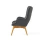 preview thumbnail 55 of 73, Hariata Mid-century Modern Wingback Chair and Ottoman by Christopher Knight Home