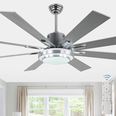 Cusp Barn 72" LED Dimmable Ceiling Fan,Industrial Reversible Fan Light,6 Speeds Quiet DC Motor with Remote for Large Room/Space