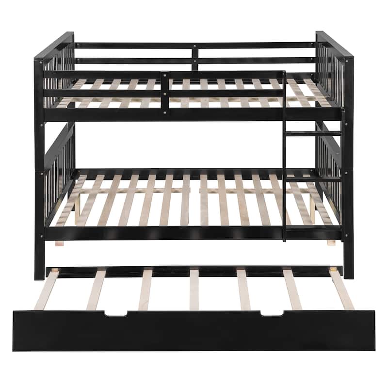 Merax Full over Full Bunk Bed with Twin-size Trundle and Ladder