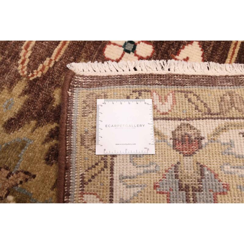 ECARPETGALLERY Hand-knotted Jules Serapi Dark Brown Wool Rug - 5'10 x 9'0