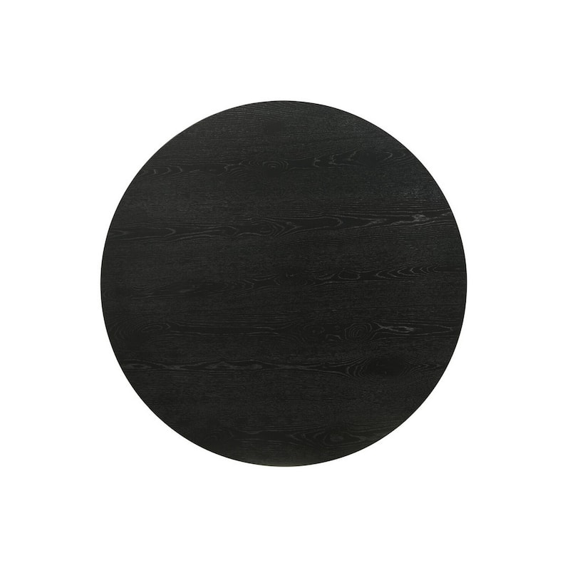 20 in. Black Round Wood End Table with Pedestal Base