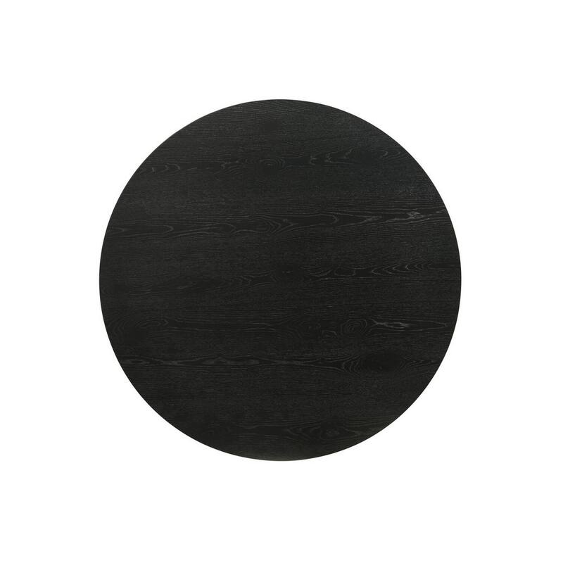 22 in. Black Round Wood End Table with Pedestal Base
