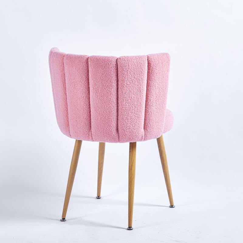 Fabric Dining Chairs Set of 2, Ergonomic Upholstered Kitchen Side Chairs, Accent Chairs with Curved Backrest & Metal Legs