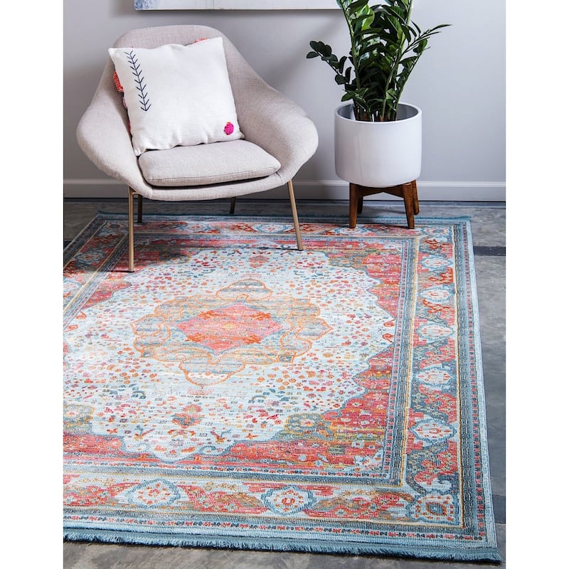 Traditional Samana Collection Area Rug - 3'3"x5'3" - Light Blue