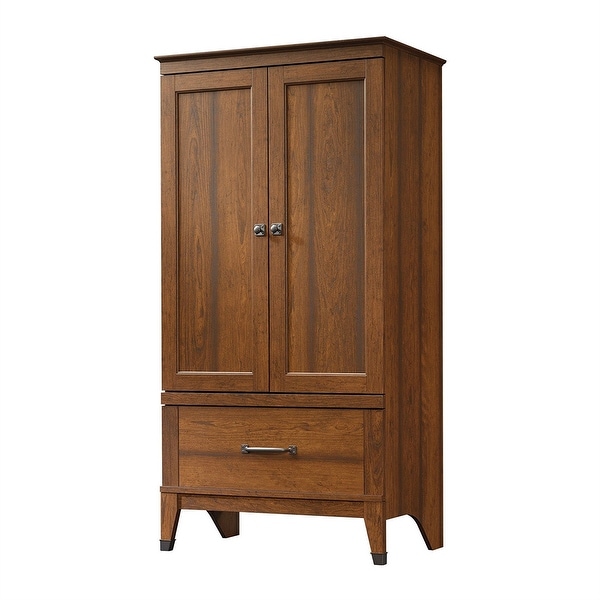 Wardrobe armoire bedroom storage cabinet closet cherry finish furniture sale hotsell