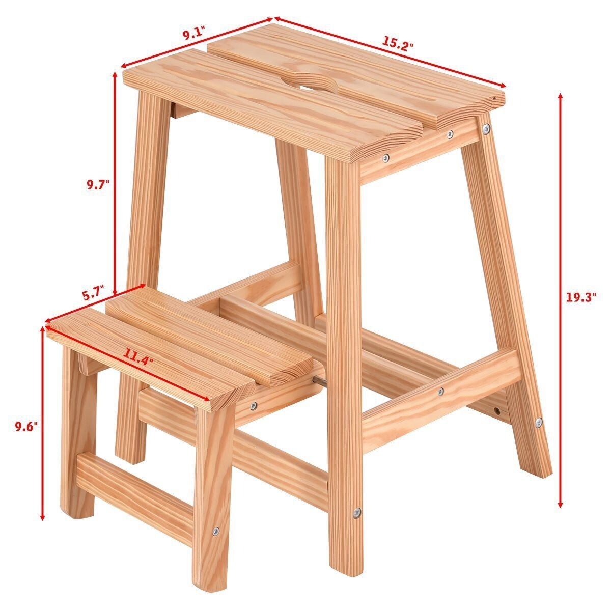 Costway 2 Tier Solid Wood Step Stool Folding Ladder Bench Seat Kitchen Chair Furniture As Pic Overstock 18522305 By now you already know that, whatever you are looking for, you're sure to find it on aliexpress. costway 2 tier solid wood step stool folding ladder bench seat kitchen chair furniture as pic