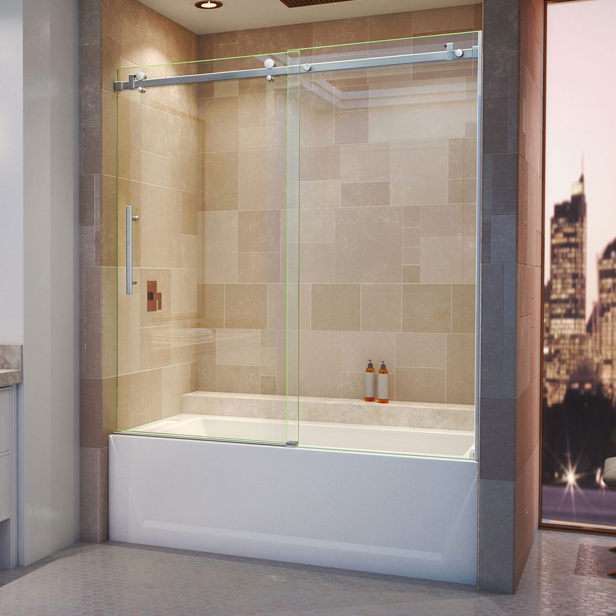 DreamLine Enigma Air 56-60 in. W x 62 in. H Frameless Sliding Tub Door - 56" - 60" W