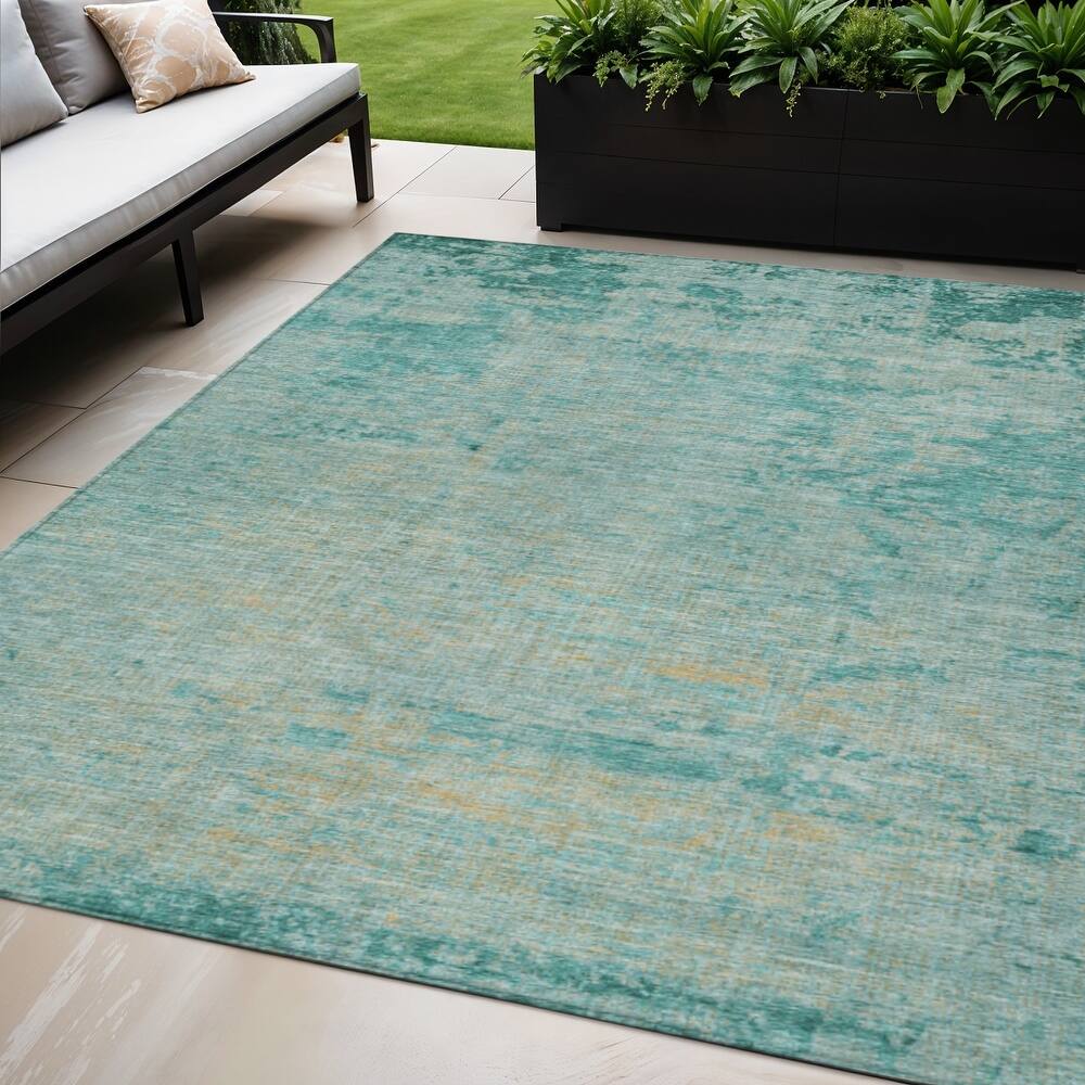 HomeRoots Abstract Transitional Rectangle Outdoor Rug