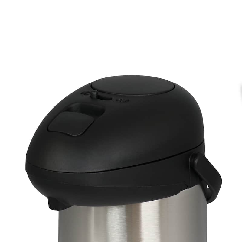 MegaChef 3 Quart Stainless Steel Vacuum Body Pump Cap Air Pot - 3 Liter