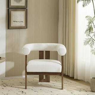 Gilbert Modern Upholstered Round Arm Accent Chair by Christopher Knight Home