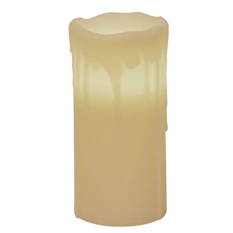 White Drip Pillar Candle 3" x 7"