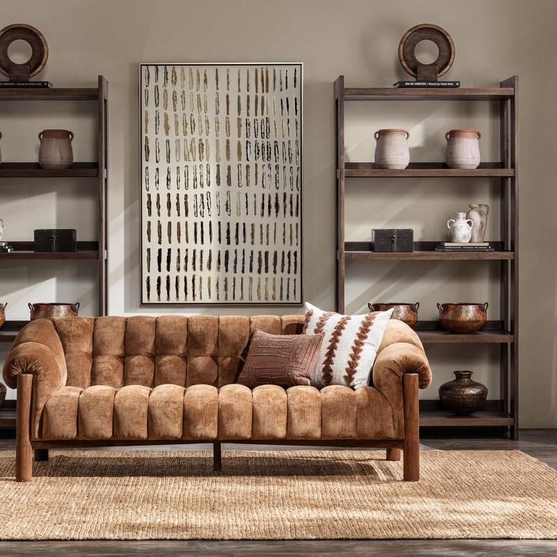 Classic Home Marine Solid Mango Wood Bookcase - Cocoa Brown