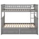 preview thumbnail 11 of 40, Bunk Bed, Solid Wood Bunk Bed Frame with 2 Storage Drawers, Convertible Bunk Bed Can be Converted Into 2 Daybeds