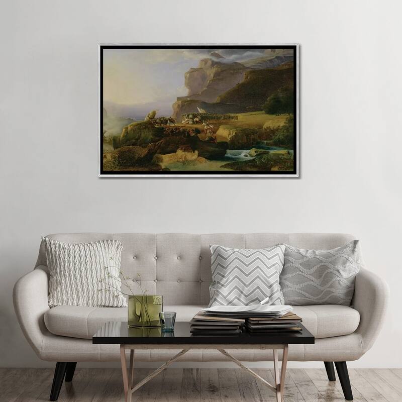 iCanvas "Battle of Thermopylae in 480 BC, 1823 " by Massimo Taparelli d' Azeglio Framed