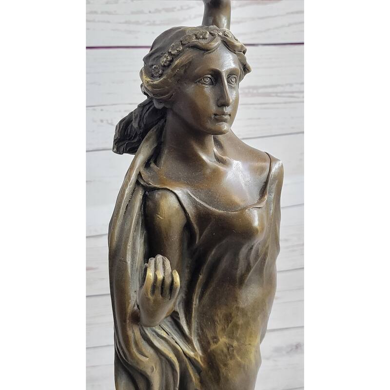 Detailed Handcrafted Gorgeous Woman Female Solid Bronze Sculpture Figurine