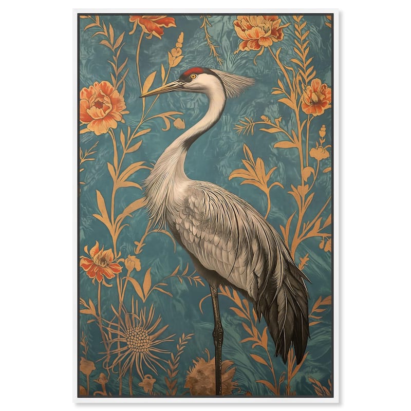 Graceful Grus Gaze Canvas by Art Remedy - 24" x 36" - White