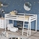 preview thumbnail 2 of 57, Espresso Wood Junior Loft Bed with Stairs for Adults, Kids and Young Teens White - Twin