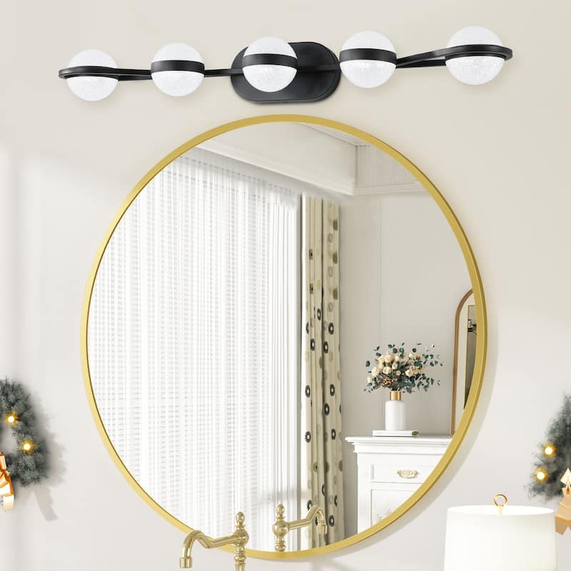 Vanity Lights With 5 LED Bulbs For Bathroom Lighting(Black)