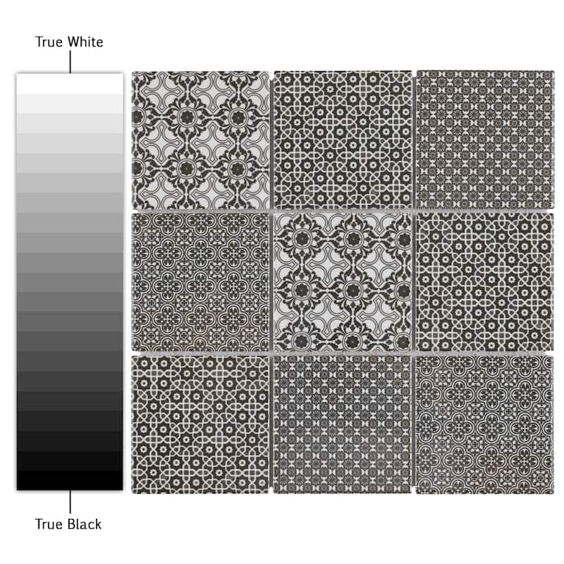Merola Tile Classico 4" Square Black 11-5/8" x 11-5/8" Porcelain Mosaic Floor and Wall Tile