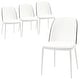 preview thumbnail 58 of 71, Tule Mid-Century Modern PU Leather/Velvet/Suede Fabric Upholstered Dining Chair with White Steel Frame (Set of 4)
