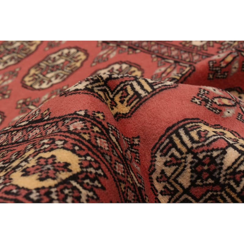 ECARPETGALLERY Hand-knotted Peshawar Bokhara Coral Wool Rug - 2'8 x 8'3