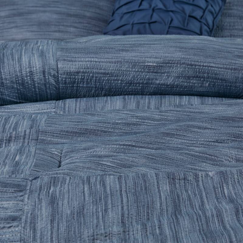 GDF Studio - Printed Seersucker Comforter Set with Decorative Pillows
