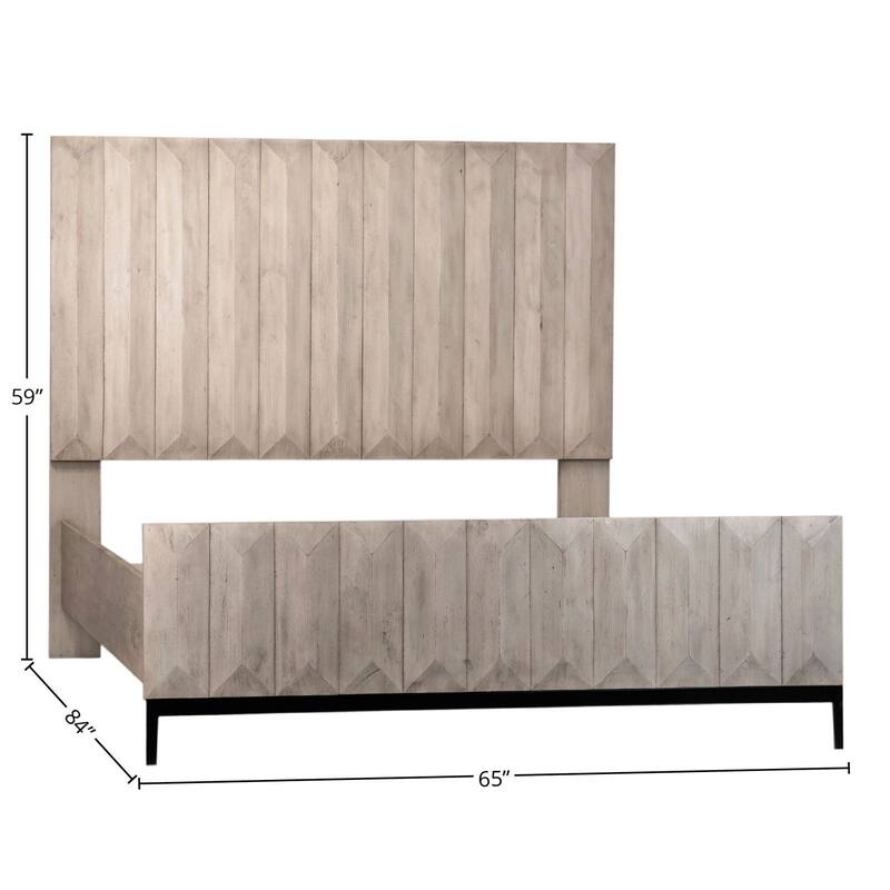 Emilia Pine Modern Panel Bed