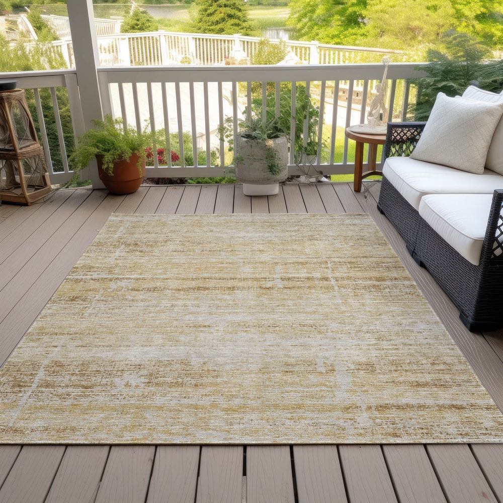Machine Washable Indoor/ Outdoor Chantille Solid Ombre Rug